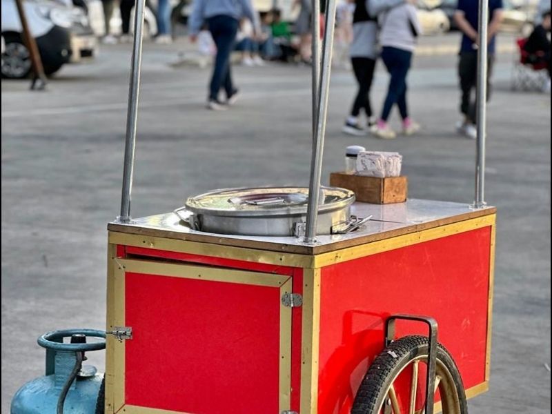 haşlanmış mısır arabası 3 tekerlekli